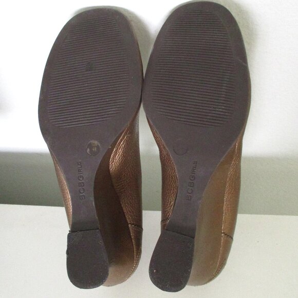 BCBGirls Womens Copper Leather Pump w/3" Wedge Heel - Size 10M or 40 EUR - Picture 9 of 9